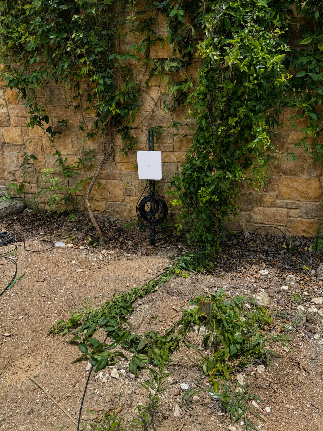 Completed professional outdoor security camera installation